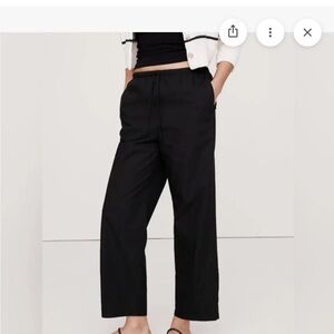 Banana Republic Wide-Leg Black Pull-On Pants